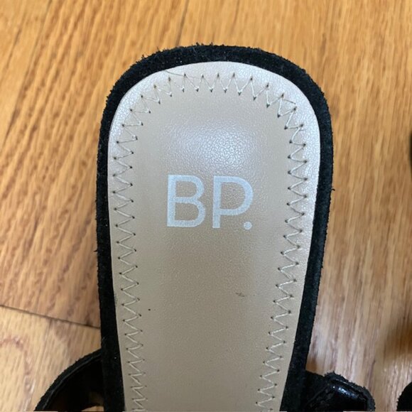 BP. Block heel black suede slide sandal size 5.5 - Picture 2 of 8